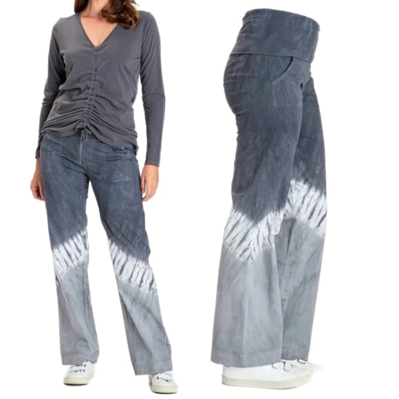 XCVI 4 Pocket Fold Over Pants in Chisel Wash Quernstone NWT!